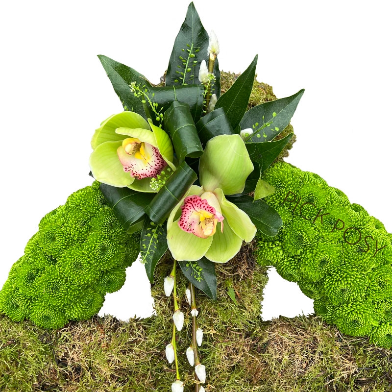 Celtic-irish-ireland-green-funeral-cross-wreath-flowers-delivered-strood-rochester-medway-kent