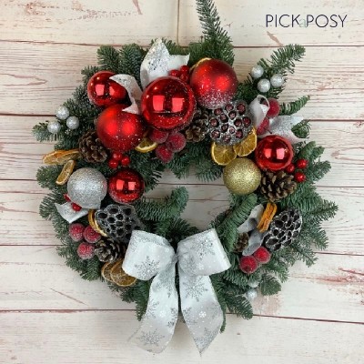 luxury-pine-blue-spruce-christmas-door-wreath-ring-delivery-flowers-florist-strood-rochester-medway-kent