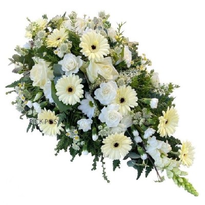 White & Cream Single Ended Funeral Spray – buy online or call 01634 716154