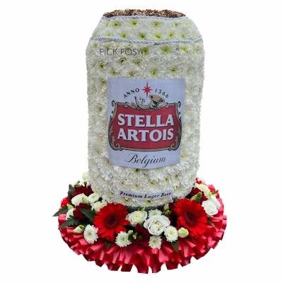 Stella-artois-beer-lager-can-funeral-flowers-tribute-delivered-strood-rochester-medway-kent