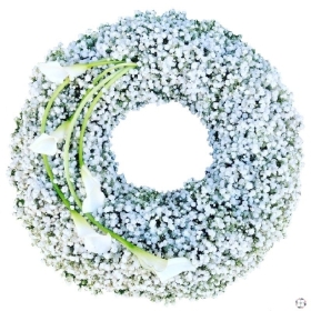 gypsophila-wreath-ring-circle-of-life-funeral-flowers-tribute-delivered-strood-rochester-medway-kent