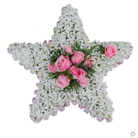 pink-rose-gypsophila-star-funeral-flowers-tribute-wreath-delivered-strood-rochester-medway-kent