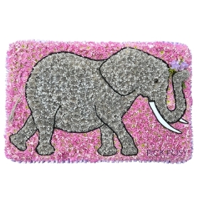 elephant-holding-flowers-trunk-up-funeral-flowers-tribute-delivered-strood-rochester-medway-kent