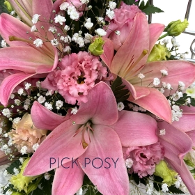 pink-cerise-lilies-lily-gates-of-heaven-funeral-flowers-tribute-delivered-strood-rochester-medway