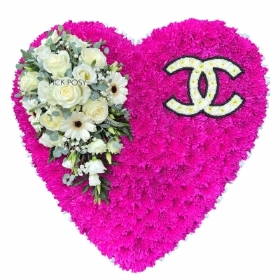 Chanel-coco-fashion-heart-wreath-funeral-flowers-wreath-delivered-strood-rochester-medway-kent
