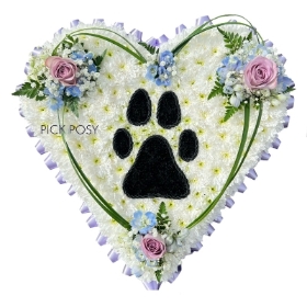 Dog's Paw Print Funeral Tribute (Lavender)